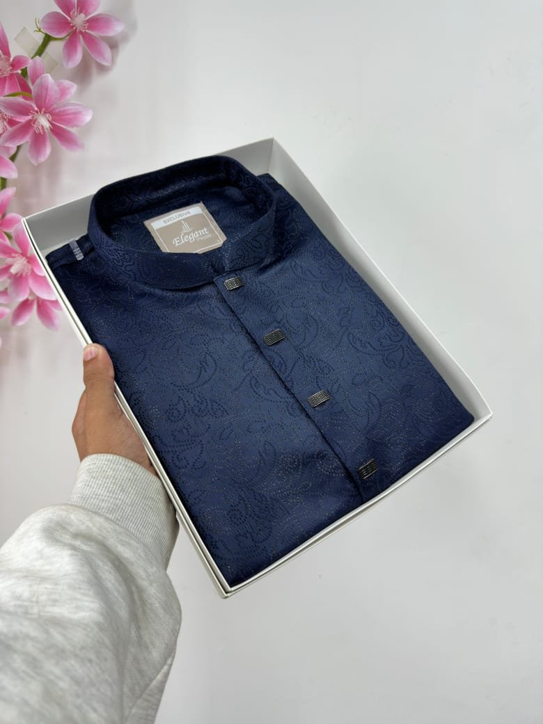 Premium Katan Panjabi(Navy)