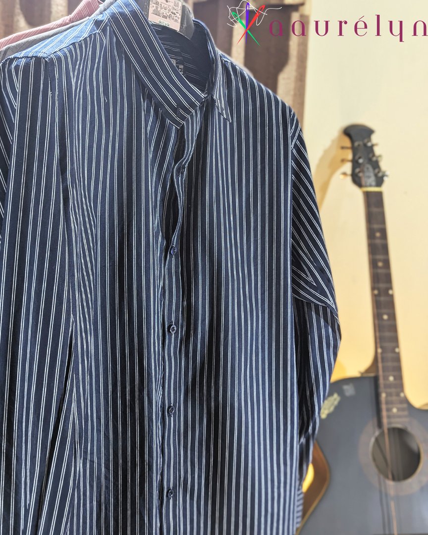 Midnight Navy Pinstripe Shirt