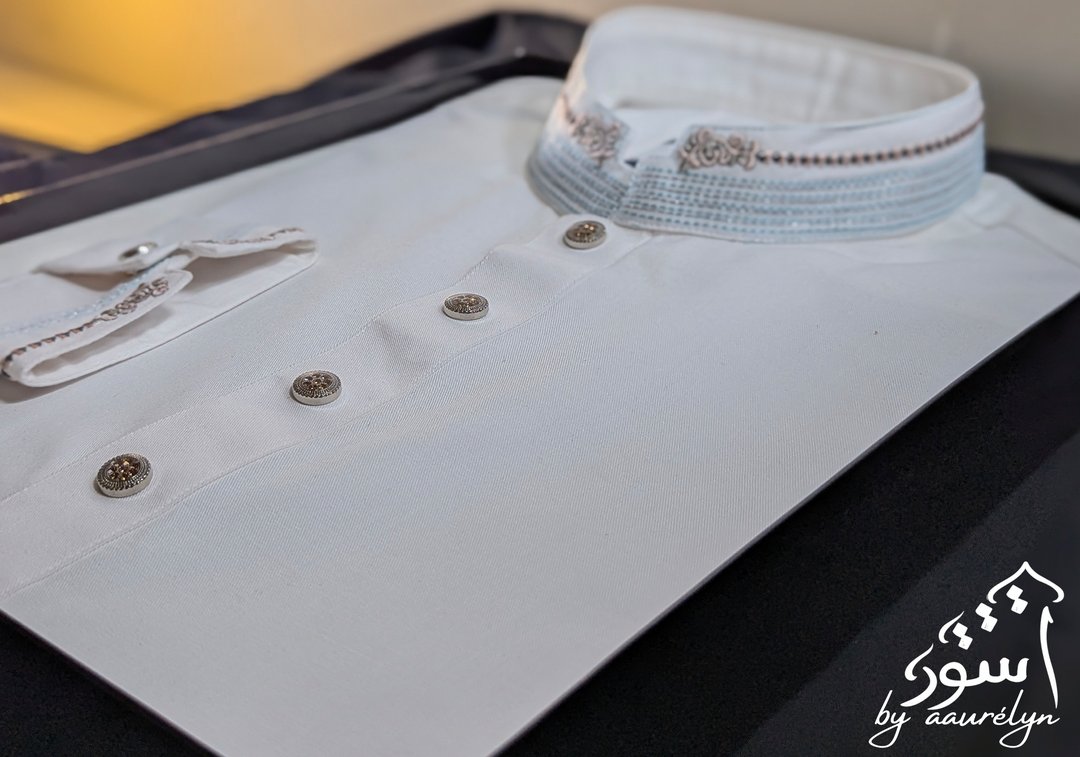 Aswad – White Embroidered Premium Panjabi - aaurélyn | Aswad Collection