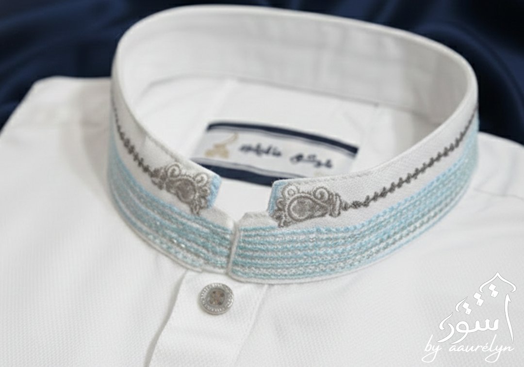 Aswad – White Embroidered Premium Panjabi - aaurélyn | Aswad Collection