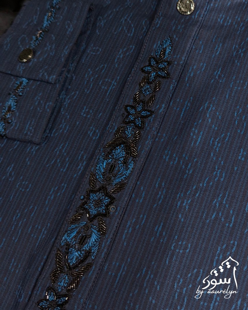 Karchupi Premium Panjabi Obsidian - aaurélyn | Premium Collection