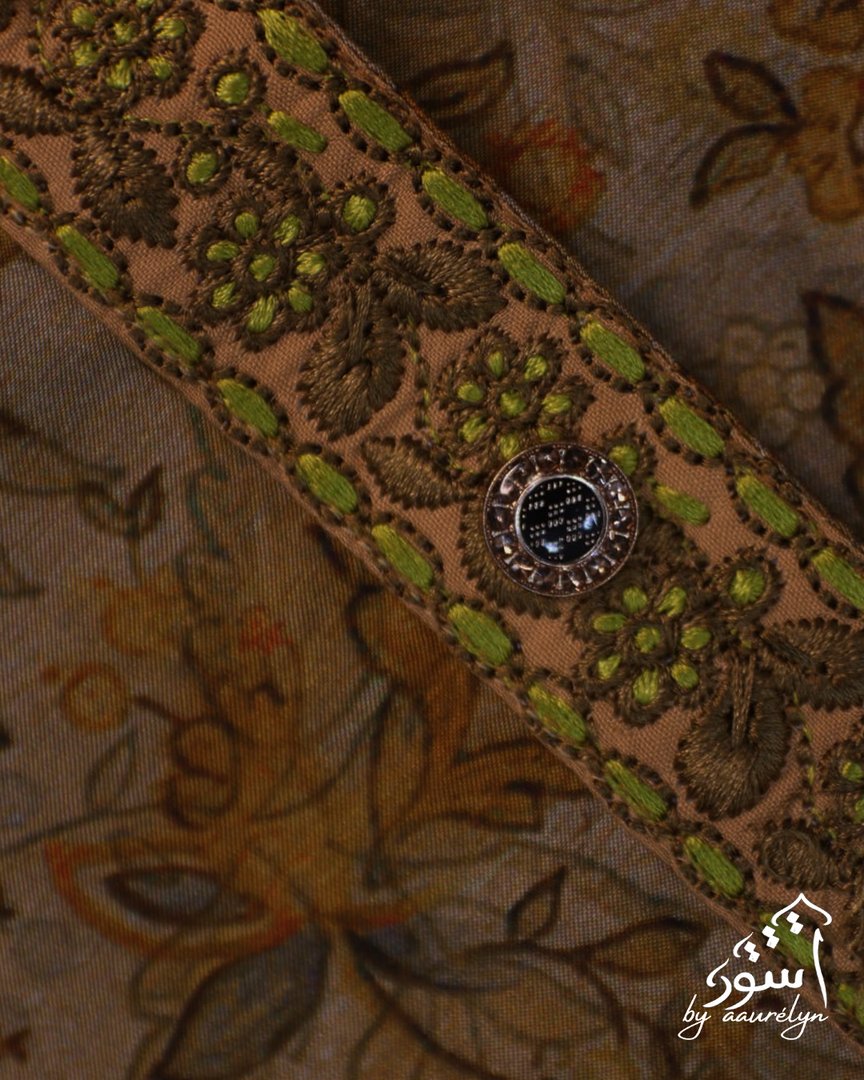 Ethereal Floral Embroidered China Silk Panjabi - aaurélyn