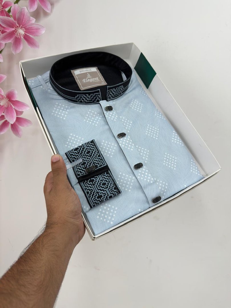 Chinese Print Cotton Panjabi