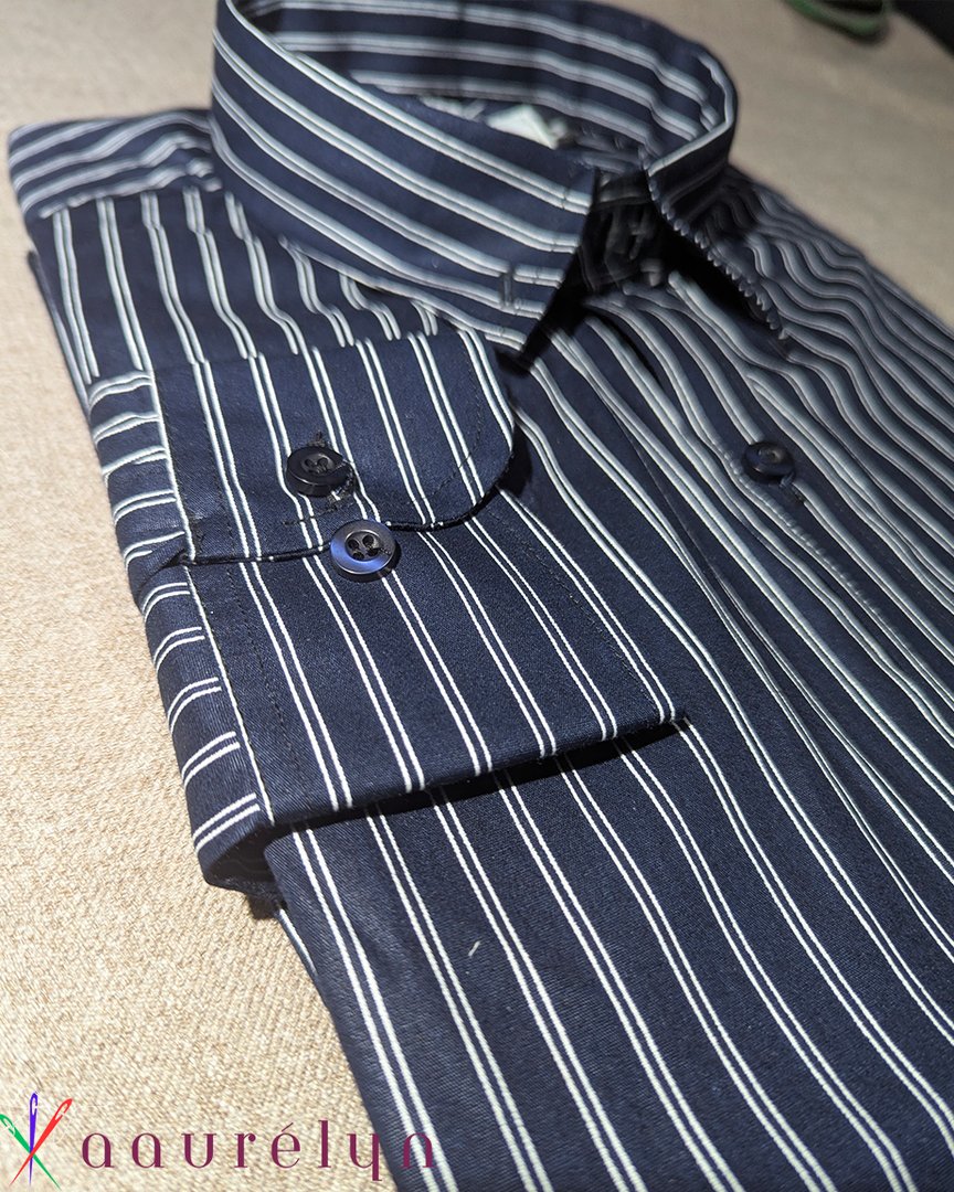 Midnight Navy Pinstripe Shirt