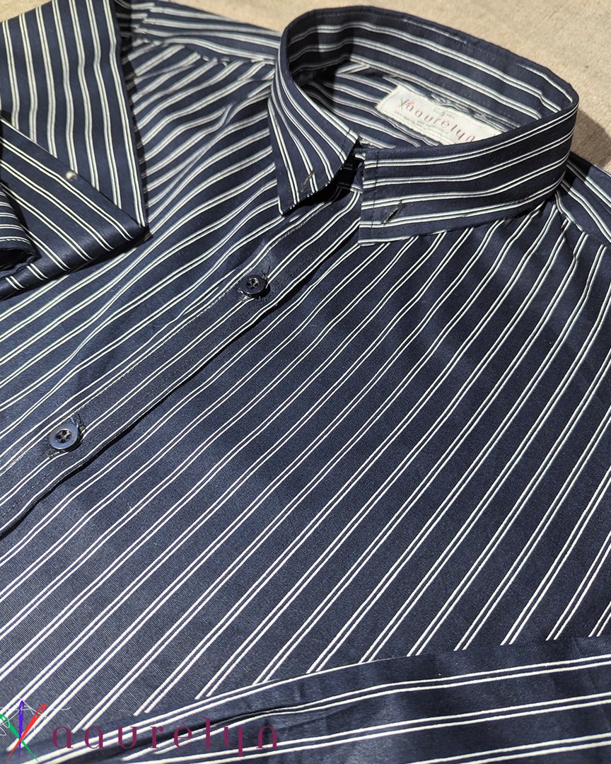 Midnight Navy Pinstripe Shirt