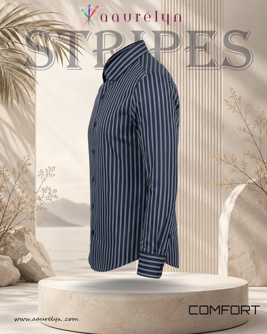 Midnight Navy Pinstripe Shirt